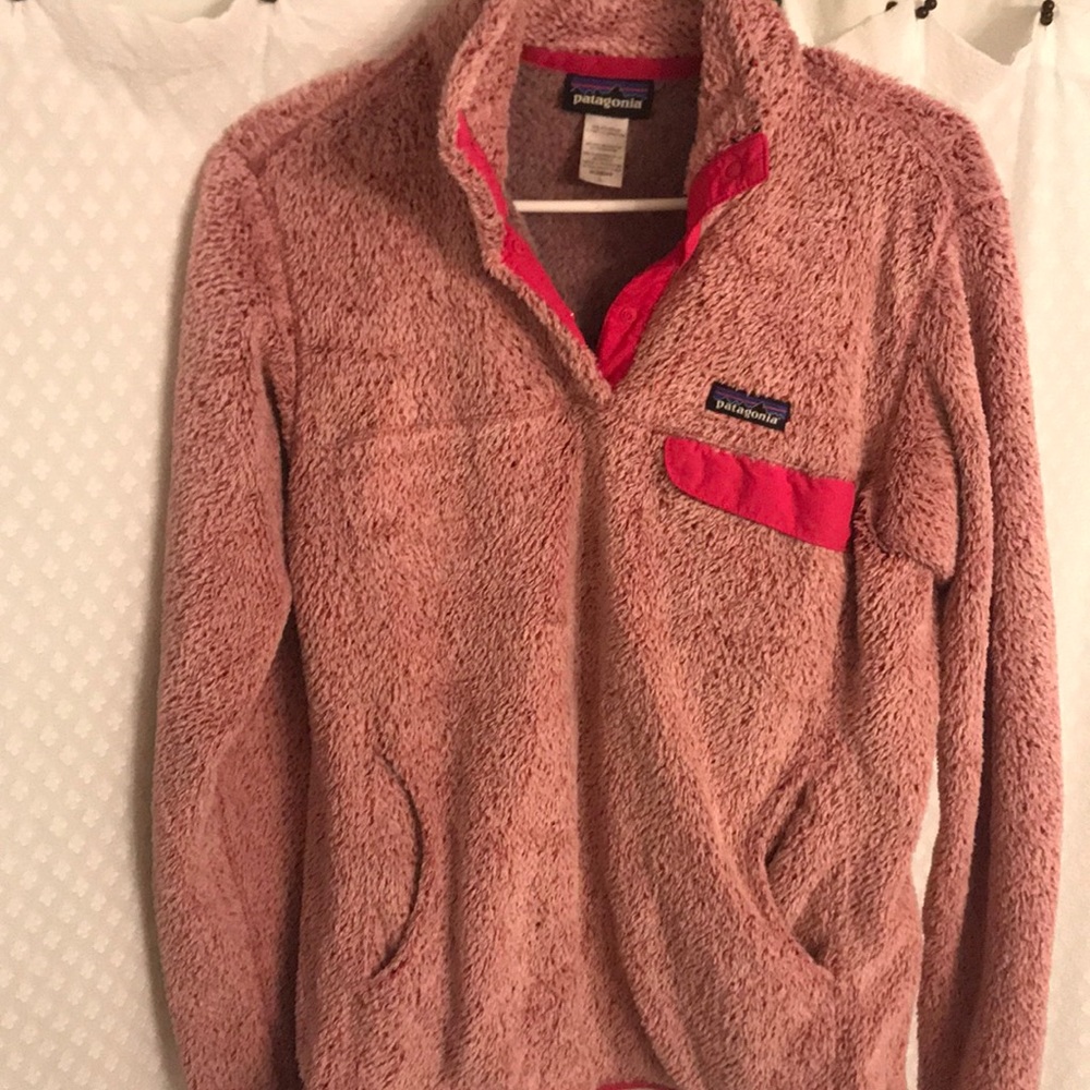Fuzzy pink Patagonia pullover